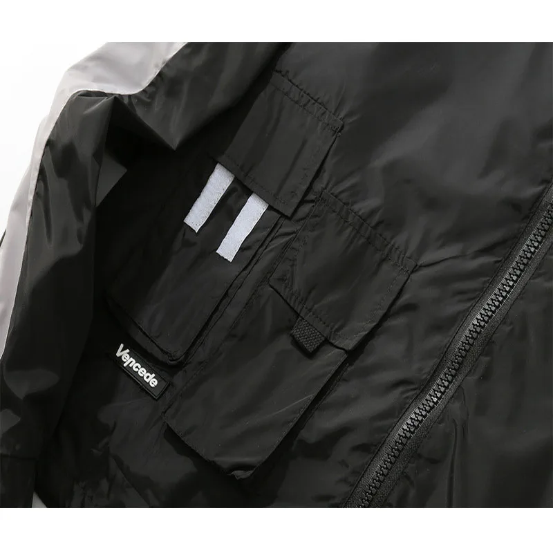 2018 New Japan Style Embroidery Patchwork Pockets Thin Jackets Men Autumn Casual Fashion Full Zip Streetwear Jackets Coats Male