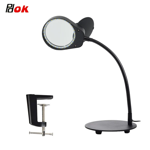 3x/10x Desktop Magnifying Glass Table Lamp Loupe Electronic Maintenance  With Lamp Magnifier For Welding Work Pcb Checking Repair - Magnifiers -  AliExpress