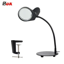 Dimmable Magnifying 3x 10x Desk Lamp 2 in 1 Magnifier Table Lamp & LED Reading Light with Utility Clamp led desktop magnifier 3x 10x magnifying glass dimmable light magnifier for industry factory for reading repairing table lamp