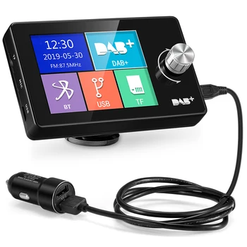 

ZEEPIN X1 In-car DAB+ Receiver with 3M Antenna 2.8 inch LCD Screen 4 Modes of Music Playing Hands-free Call Function