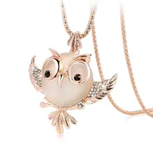 New Trendy Chubby Owl font b Necklace b font Fashion font b Rhinestone b font Crystal