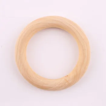 

3PC 70mm Maple Wooden Ring Charms Nursing Accessories Chewable Ring Food Grade Wooden Teether Original Wood Charms DIY Crafts