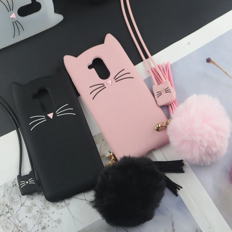 

Cute 3D Cartoon Silicon Case for Huawei Honor 6A Cases Japan Glitter Beard Cat Lovely Ears Kitty Phone Cover for Honor 6A Pro