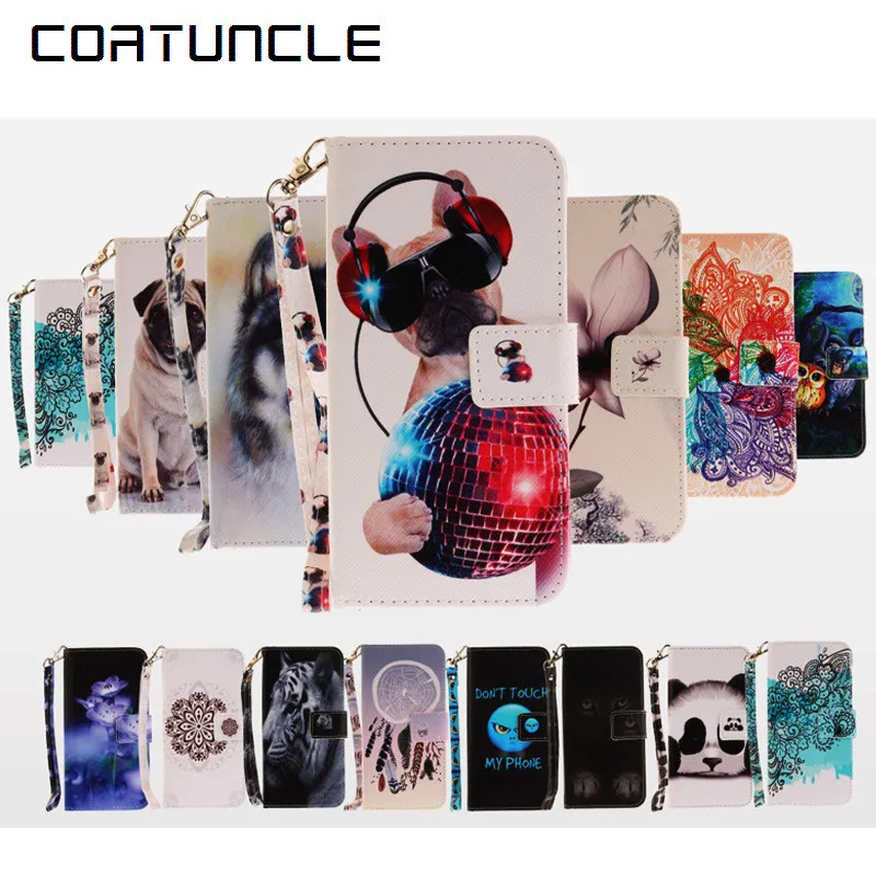 

Phone Case For Coque Apple iPhone 6 6s case For Fundas iPhone 6s 6plus cover Dog owl, flower Wallet Flip Cover Leather Case