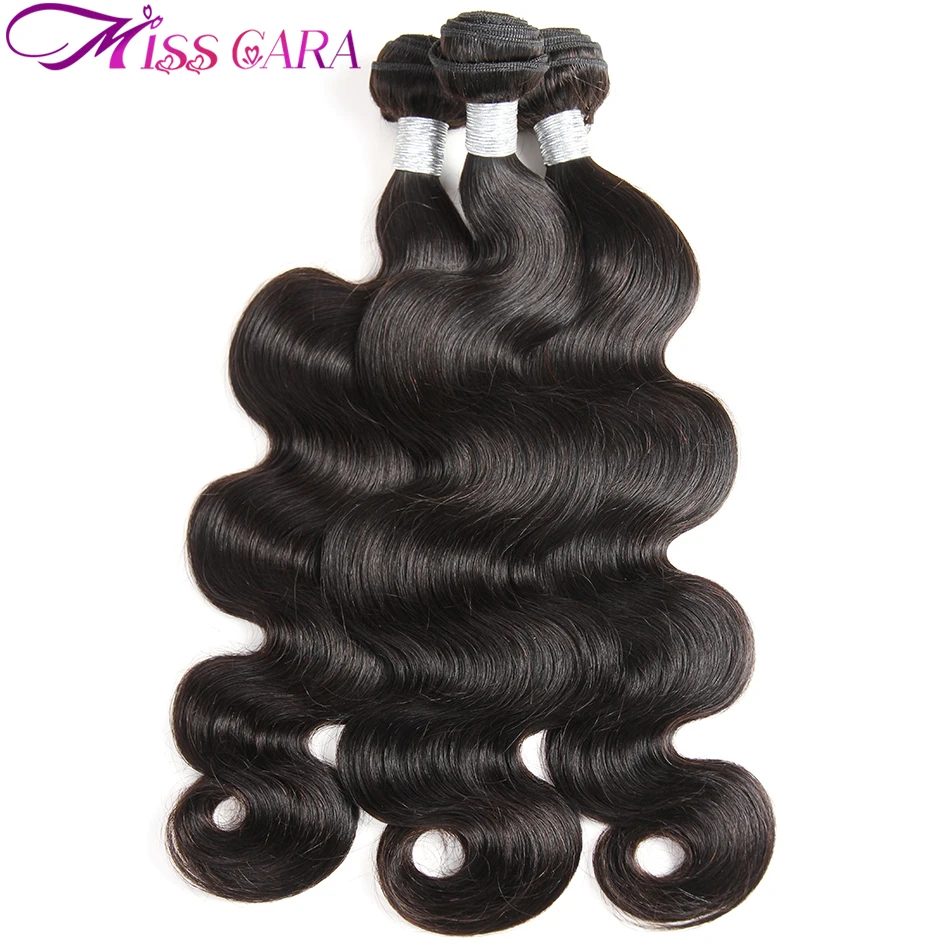 Miss Cara Hair Peruvian Body Wave 100% Human Hair Weaving Bundles Nature Color Free Shipping Non-remy Hair 8''-28
