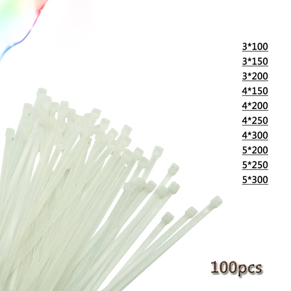 Самоблокирующиеся пластиковые нейлоновые кабельные стяжки на молнии 100 шт белые кабельные стяжки крепежные Петли Кабеля различные спецификации
