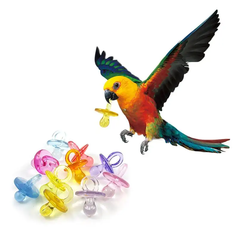 50PCS Bird Nipple Toy Solf Bird Chew Toy Pet Teething Parrot Toys Nipple Bite Colorful Birds Supplies DIY Accessory