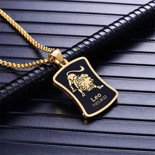 Leo colar feminino com constelações 12, colar dourado com pingente de escorpião ouro inoxidável, presentes de aniversário, joias