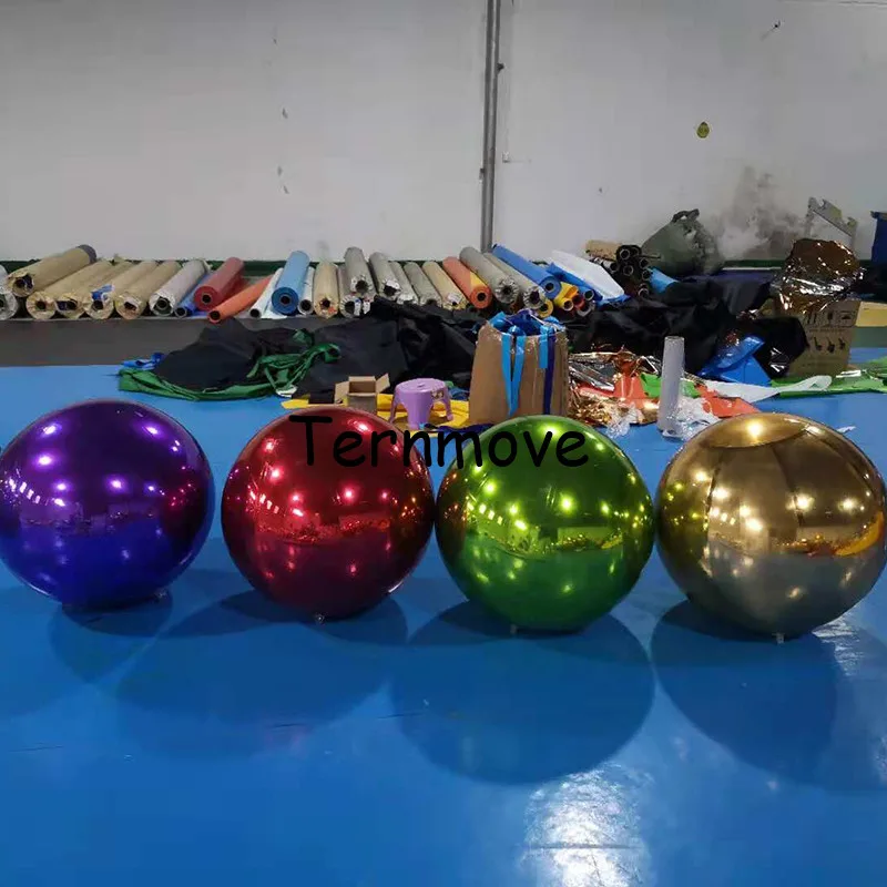 

PVC Inflatable Mirror Ball Glossy Party Supplies Balloon For Chrismas Decorations, Mirror Ball With Factory Price