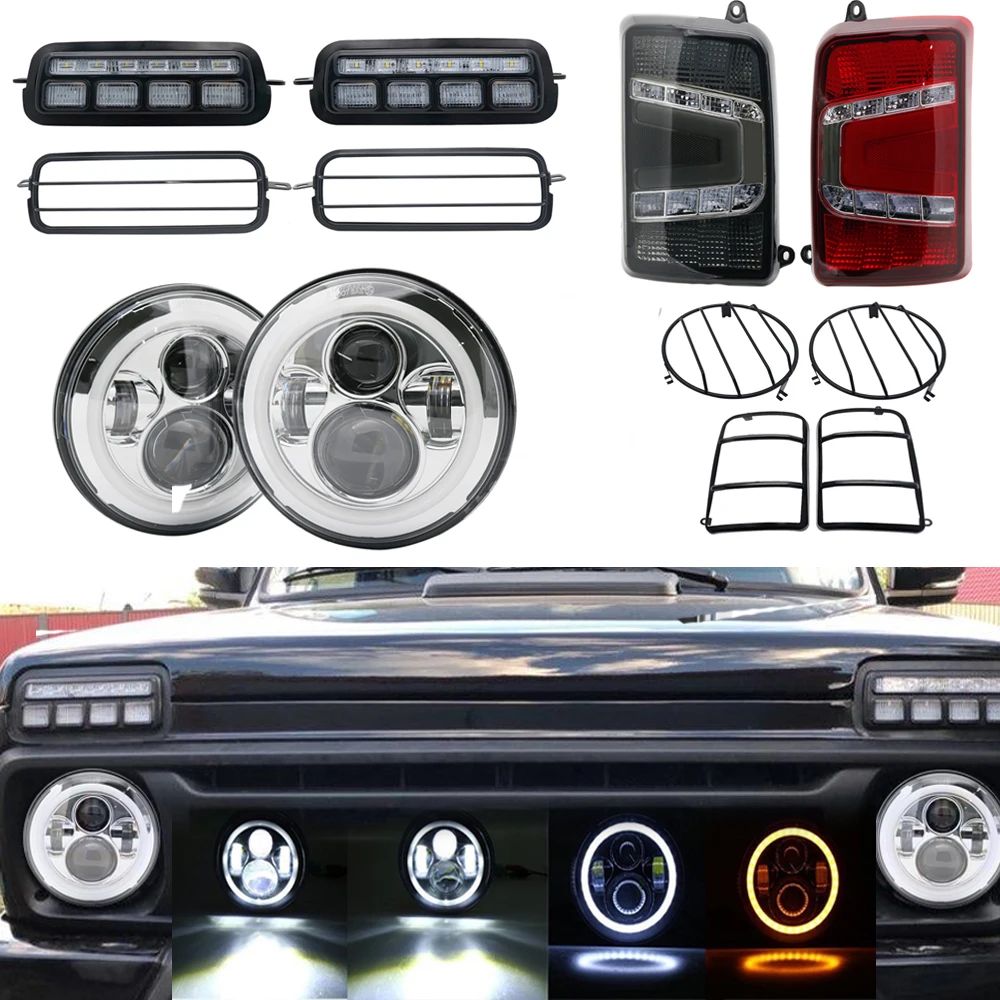 

For Lada Niva 4X4 1995+ LED Tail Lights Running Turn Signal DRL Light PMMA / ABS Plastic Accessories Car Styling Tuning Light