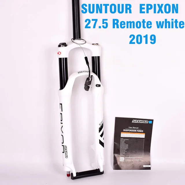 SR SUNTOUR Велосипедная вилка EPIXON 26/27. 5/29er 100 мм горная MTB Велосипедная вилка амортизирующая передняя вилка дистанционная подвесная вилка - Цвет: 27.5 Remoter white