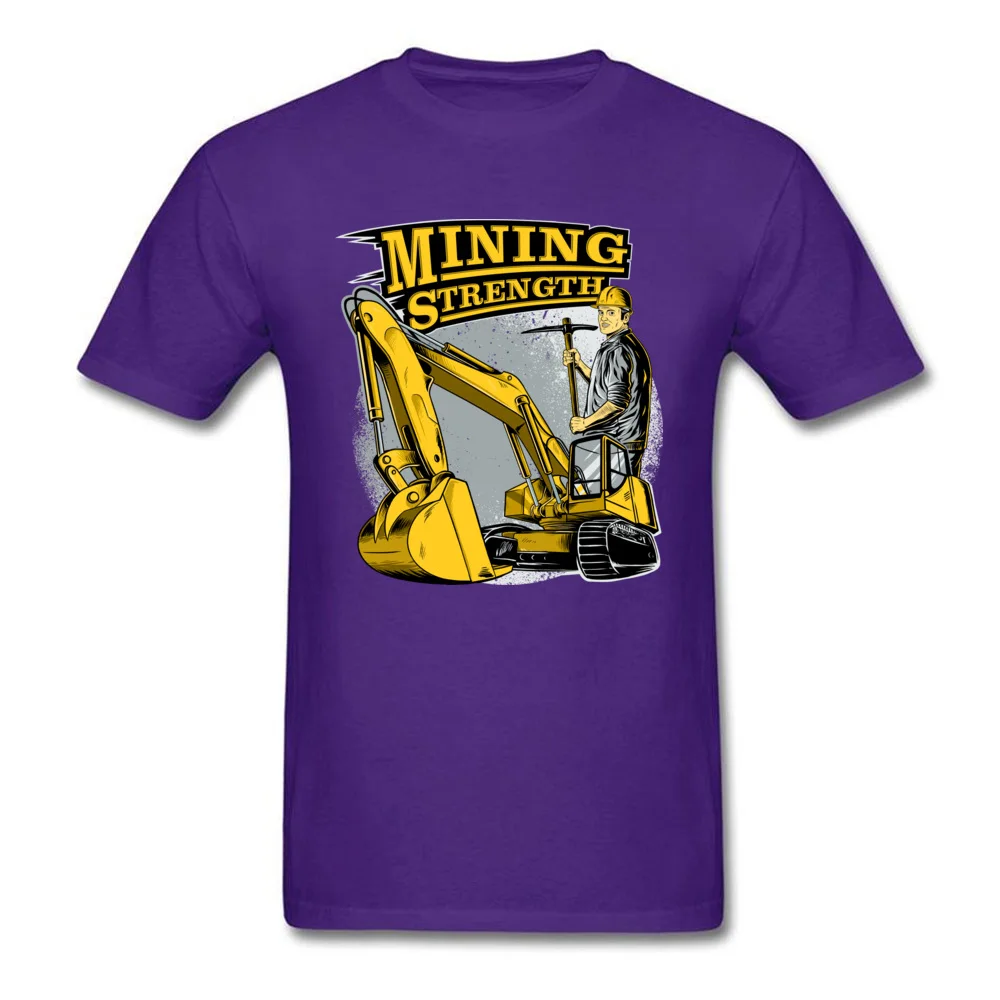 Mining Strength Excavator Young New Arrival Tops Shirt Round Collar Summer Pure Cotton T Shirt comfortable Tops Shirts Mining Strength Excavator purple
