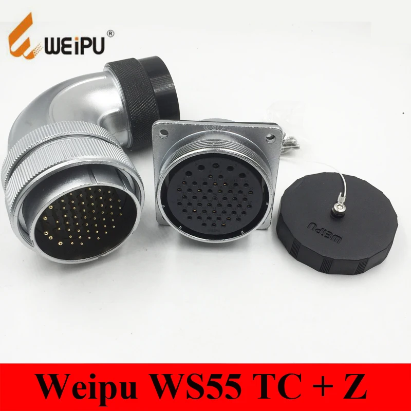 

Original Weipu Connector WS55 TC + Z 4 7 40 53 61 Pin WS55 Angled Plastic Hose Cable Plug Female Square Flange Socket Power