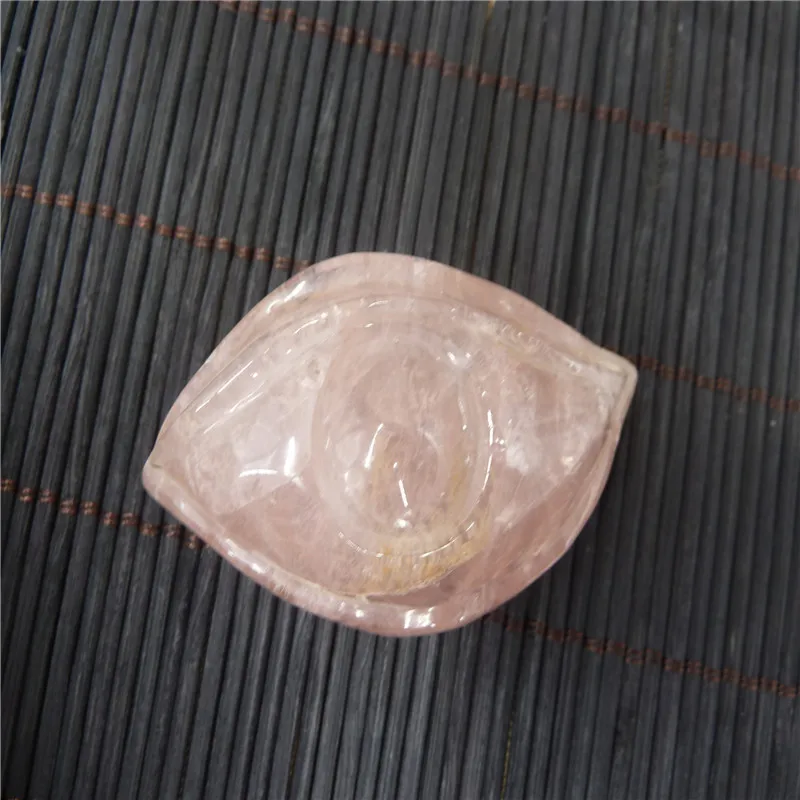 

NATURAL ROSE QUARTZ CRYSTAL carved Eye of the angel T71