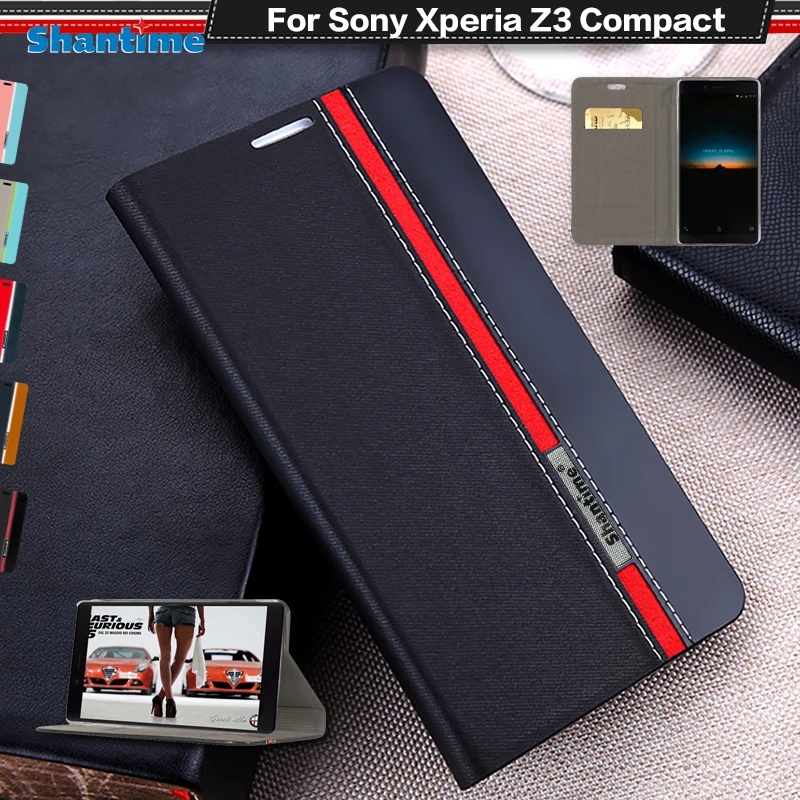 Чехол книжка для Xperia Z3 Compact откидной Sony Mini деловая сумка телефона мягкий