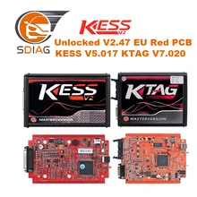 KESS V2 V2.47 V5.017 ЕС красный ECM Титан Winols KTAG V2.25 V7.020 4 светодиодный онлайн мастер-версия ECU OBD автомобиль/Грузовик программист инструмент