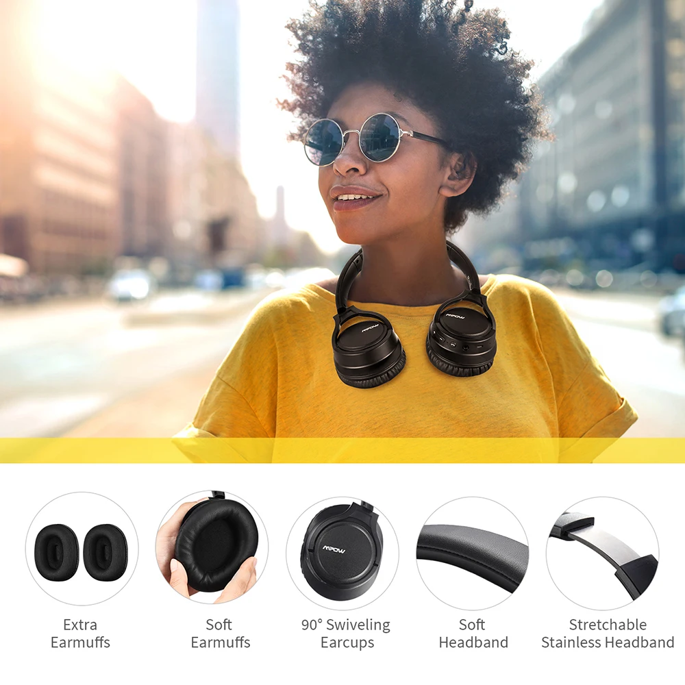 Оригинальные Mpow H7 Plus Bluetooth наушники беспроводные Aptx гарнитура с 13 часами