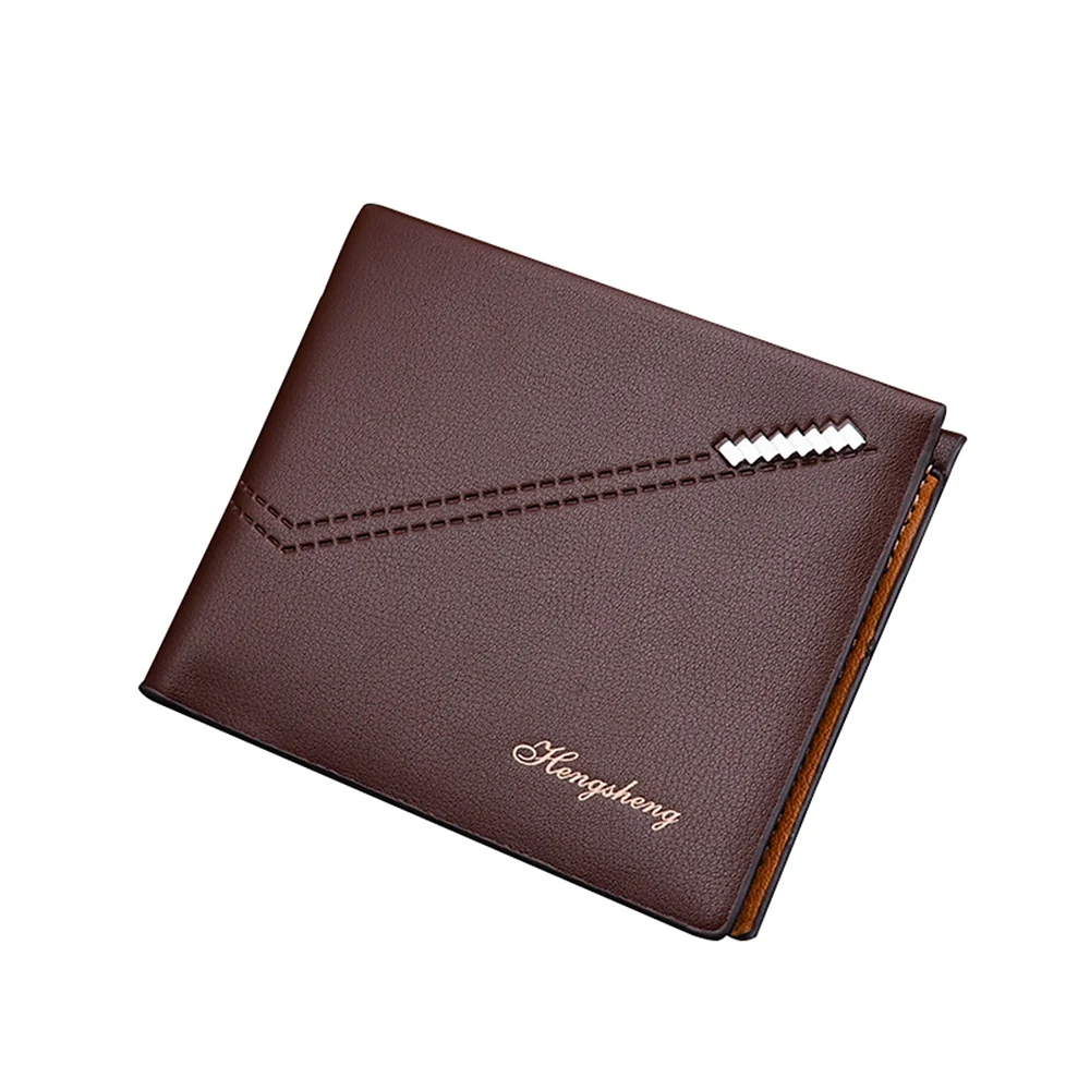 

New Stop RFID Theft Short Wallet Men Horizontal 2 Fold PU Leather Wallets for Man Vintage Litchi Pattern Slim Purses Money Clip