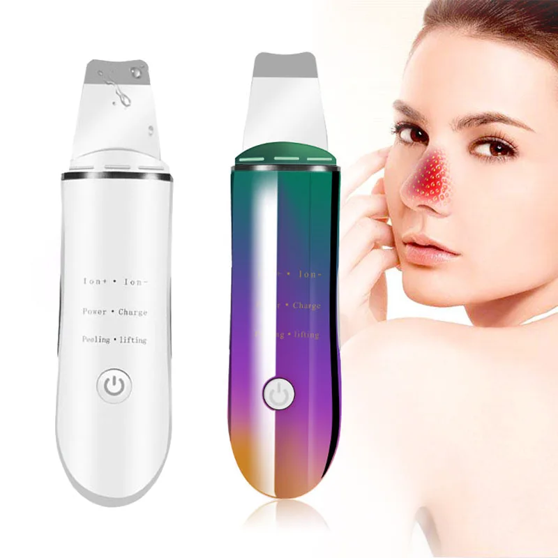 

Ultrasonic Facial Cleaning Skin Scrubber Spatula Blackhead Remover Cutin Peeling Skin Rejuvenation Face Lifting Pore Cleaner