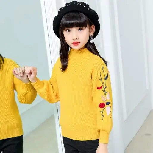 

kids Sweaters For Girls Children Clothing 2018 Autumn Winter Knitted Sweaters Girls Tops turtleneck pullover Clothes