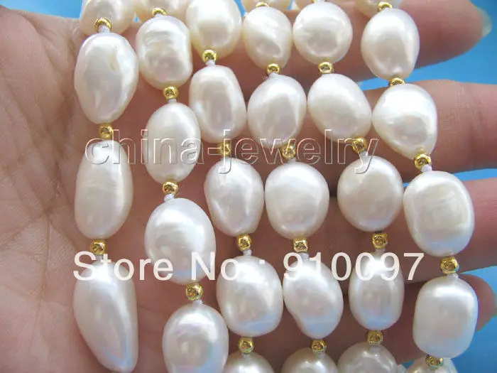 

>>>AAA 50" 13-17mm natural white baroque FW pearl necklace