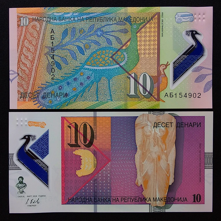 

Macedonia Ten Dinar Plastic , 100% Real Genuine Comemorative ,Original Collection