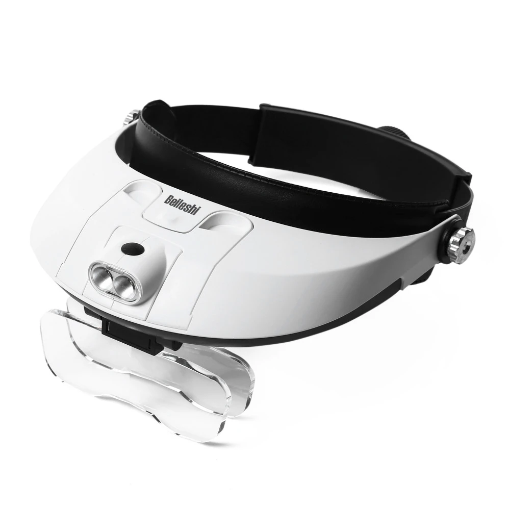 

Beileshi 81001 - G 6.0x Wearable Magnifier Headband Headlamp Convenient Illuminated Magnifier with 5 Replaceable Lens