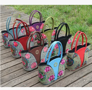 

New Multi Floral embroidery bags!Hot All-match Multi-use handbags Top Women's casual embroidered bag Lady's travel shopping bag
