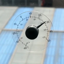 Уличный бытовой Аналоговый термометр по Цельсию, прозрачный измеритель температуры, стекло, клеящееся стекло