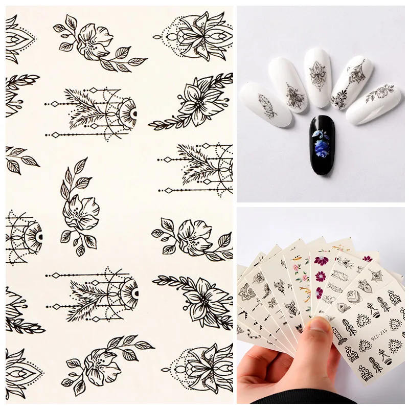 Mtssii, Черная кружевная наклейка для дизайна ногтей, дизайн розы, Слайдеры для ногтей, популярные наклейки s для ногтей, сделай сам, аппликация для маникюра