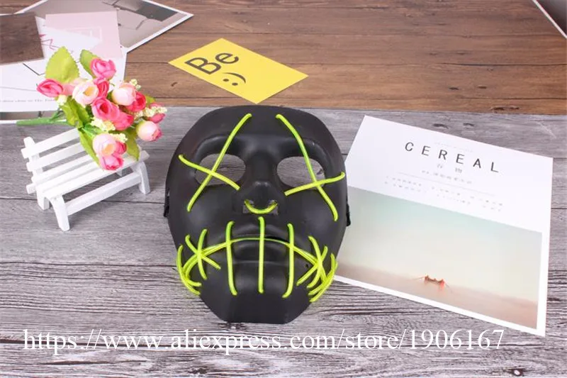 New Year Flash El Wire Led Glowing Beauty Christmas Party Mask Hot Sale01
