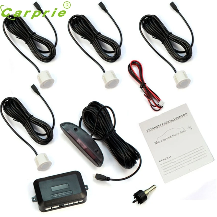 CARPRIE Super drop ship Fahsion New hot Car LED 4 White Parking Sensors Display Reverse Backup Radar Kit 2018 HOToct16 - Цена: 