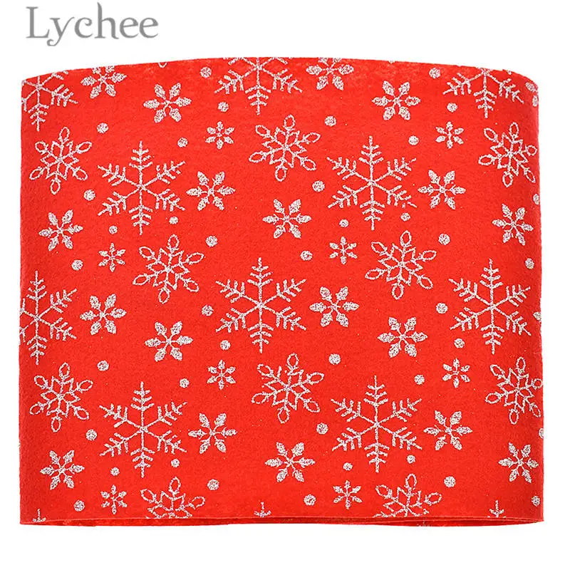 Lychee 90 см x 21 см Нетканая блестящая ткань Снежинка узор швейная ткань DIY ручной работы Швейные материалы Поставки - Цвет: 1