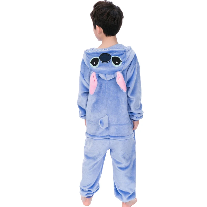

Baby Boys Girls Onesies Flannel Animal Stitch Pajamas Winter Warm Hooded Kids Boys Girls Pijamas Children Sleepwear Onesies 4-12