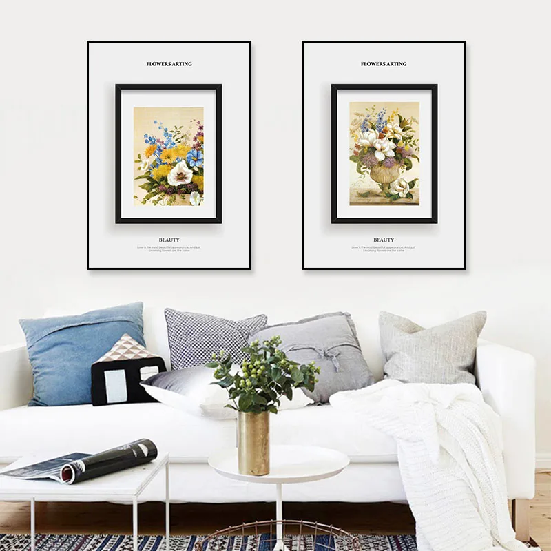Nordic Стиль холст печатания цветок красочные выполненные без рамы Картина Home Decor