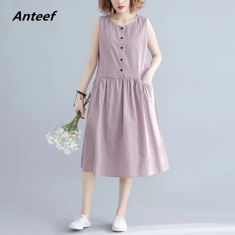 

cotton linen plus size vintage women casual loose long summer elegant sun dress clothes 2019 ladies dresses sundress streetwear