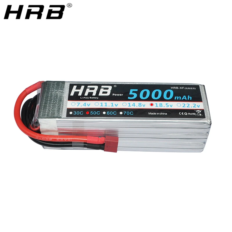 

HRB 5S 18.5V Lipo Battery 5000mah T Deans XT60 TRX XT90 EC5 For Hexacopter Octocopter FPV Airplanes Cars Boat Truck RC Parts 50C