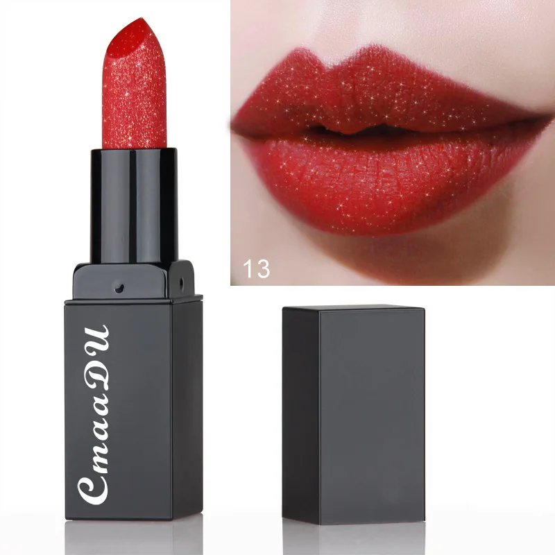 

CmaaDu small gold diamond lasting not easy to discolor apple red koi color matte matte lipstick