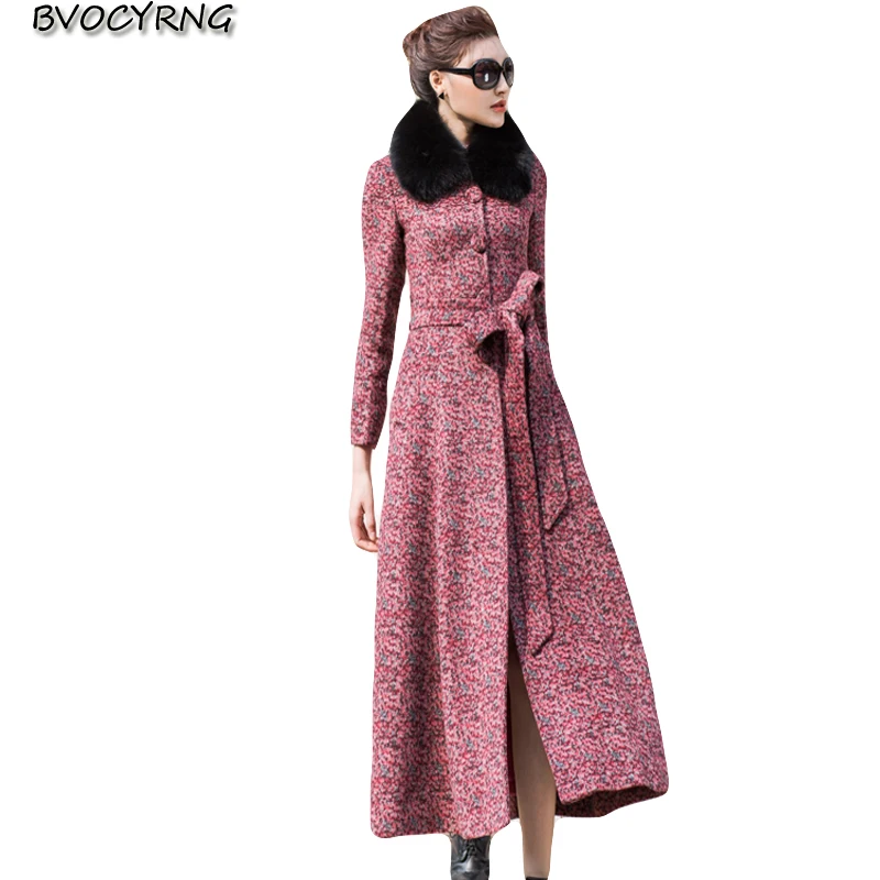 

Fashion large size women's woolen coat 2018 autumn and winter new cashmere jacket stand collar quality wool coat female slim