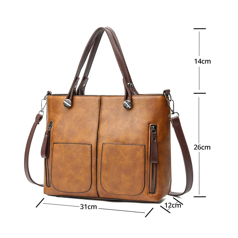 خمر المرأة حقيبة كتف كبيرة قدرة بو crossbody أكياس versatial الأزياء الإناث حقائب عالية الجودة عارضة حقيبة ساع