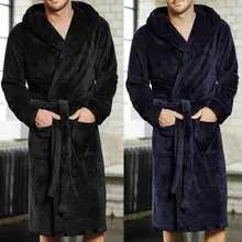 HIRIGIN Men's Winter Warm Robes Thick Lengthened Plush Shawl Bathrobe Kimono Home Clothes Long Sleeved Robe Coat peignoir homme HIRIGIN Men's Winter Warm Robes Thick Lengthened Plush Shawl Bathrobe Kimono Home Clothes Long Sleeved Robe Coat peignoir homme