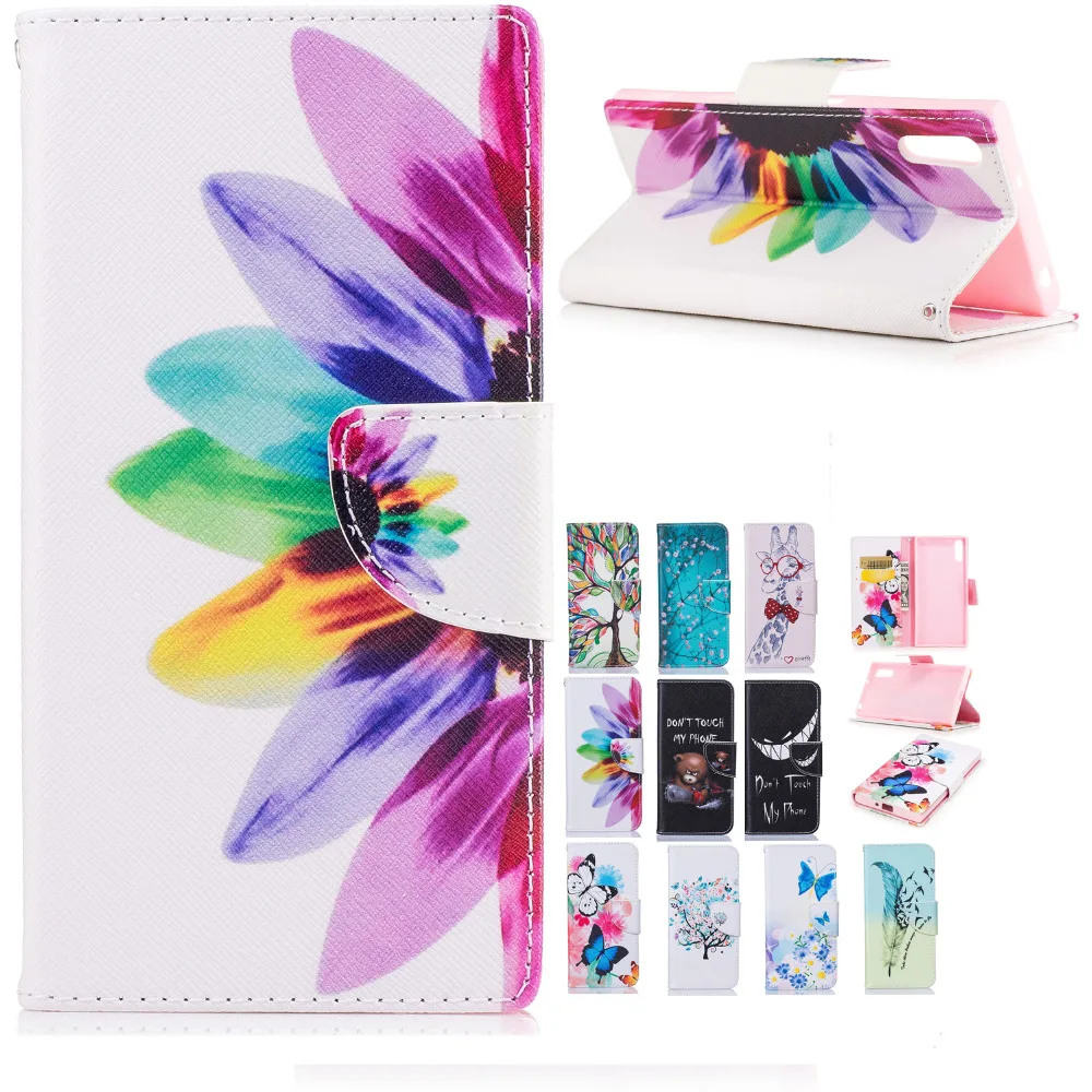 For Sony Xperia XZ flip case painted wallet leather cover F8331 mobile phone Case Coque Funda | Мобильные телефоны и