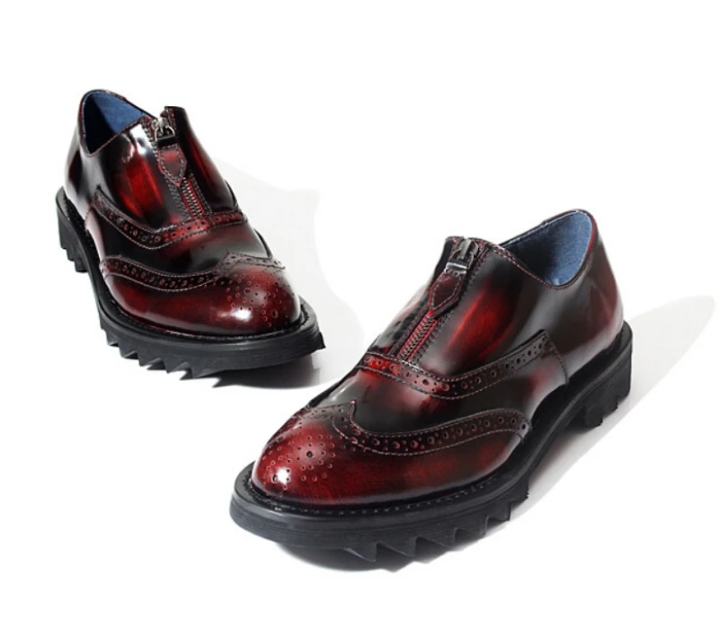 Натуральная кожа ретро Британский полуботинок мужская повседневная увеличивающая рост кожаная обувь люксовый бренд деловой официальный офисный обувь мужская