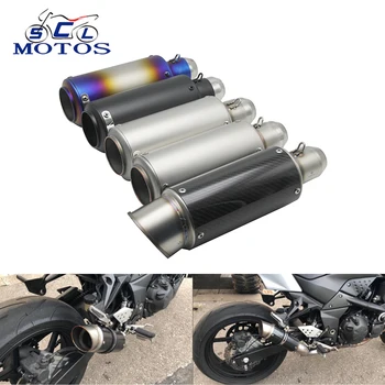 

Sclmotos -51/60mm Universal Motorcycle Motocross Exhaust Pipe Muffler Yoshimura Exhaust Racing Pit Bike S1000RR R6 R15 TMAX