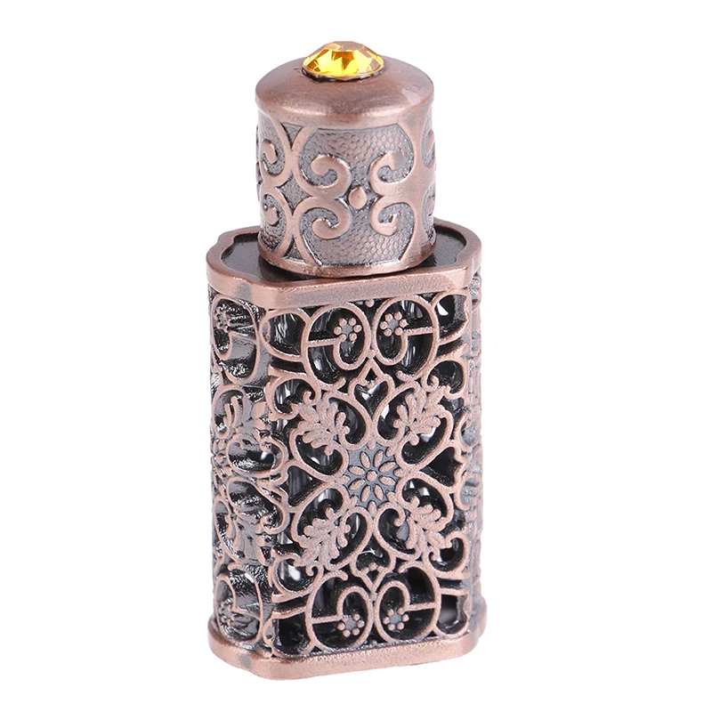 3 мл старину металлический флакон для парфюма Арабский стиль Бутылочки для эфирных масел Контейнер Сплав Королевский стеклянная бутылка