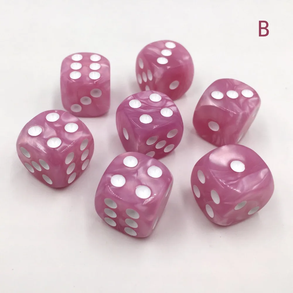 

Rollooo 7Pcs/Lot 15mm Drinking Dice Acrylic White Round Corner Hexahedron Rpg Dice
