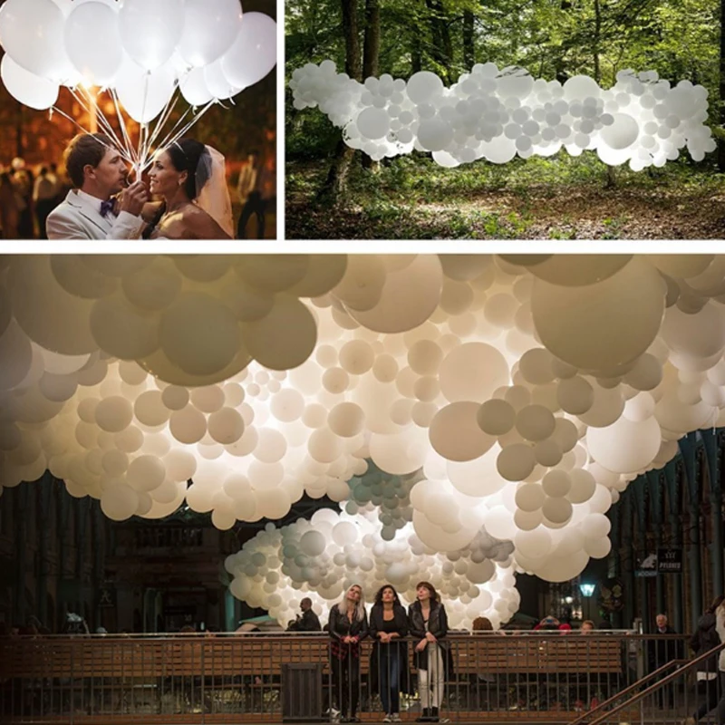 

Light Up Ball Glowing Balloon 12cm White Creative Beautiful NEW Helium Wedding Christmas Decor Led Balloons