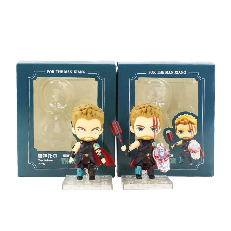 

2pcs/lot 9cm Avengers Thor Figure Toy Super Hero Thor Odinson With Weapon Shield Model Dolls