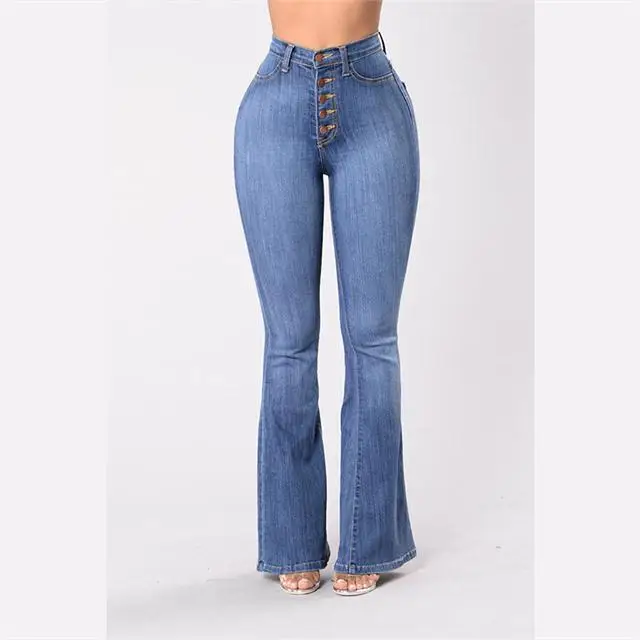 Женские синие с низкой талией расклешенные джинсы для женщин в стиле бойфренд деним обтягивающие женские джинсы женские широкие джинсы размера плюс XXL - Цвет: Light blue