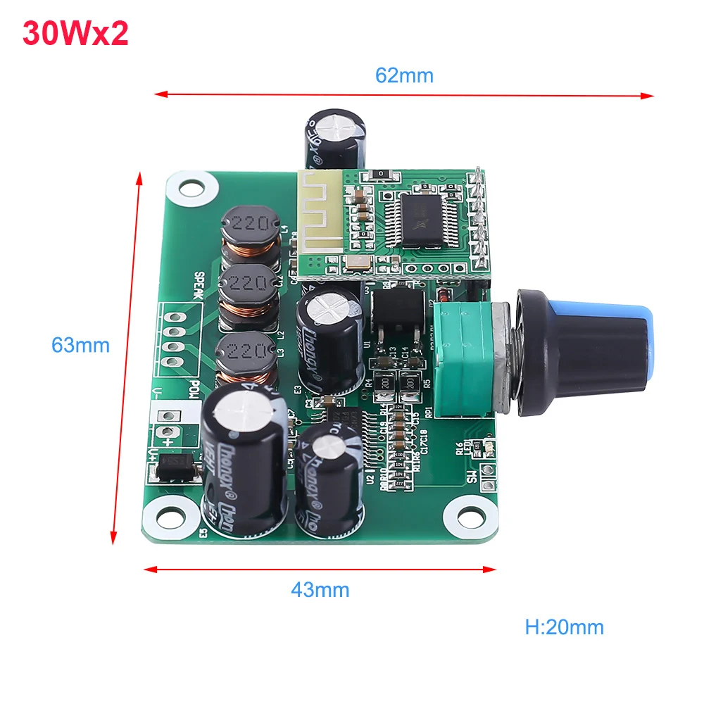 TPA3110 15Wx2 30Wx2 4,2 цифровые Bluetooth стереонаушники усилитель мощности платы DIY 30 Вт+ 30 Вт 15 Вт+ 15 Вт модуль усилителя мощности